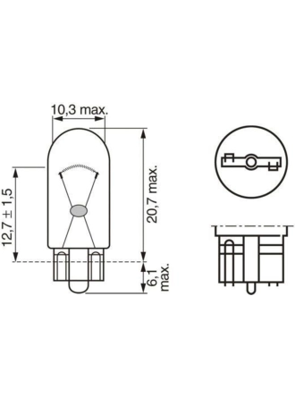 Eco Dipsiz Ampul 12V 5W T10 W5W 10'lu Paket