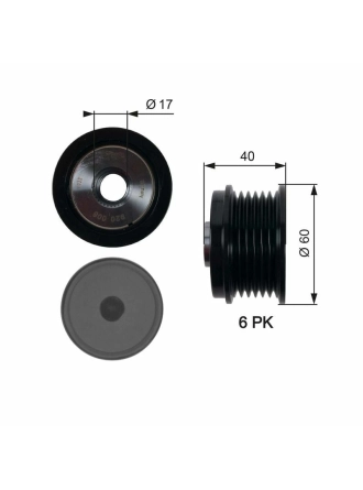 GATES OAP7154 | Alternatör Kasnağı 09-Fiesta-Focus-Cmax 1.4-1.6-2.0Tdci