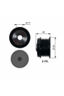 GATES OAP7154 | Alternatör Kasnağı 09-Fiesta-Focus-Cmax 1.4-1.6-2.0Tdci