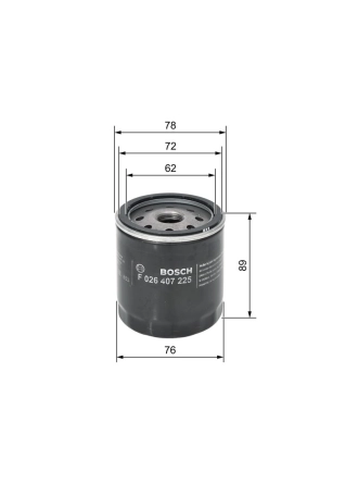 BOSCH F026407225| Ford Mondeo 2000-2007 2.0 Benzinli Yağ Filtresi