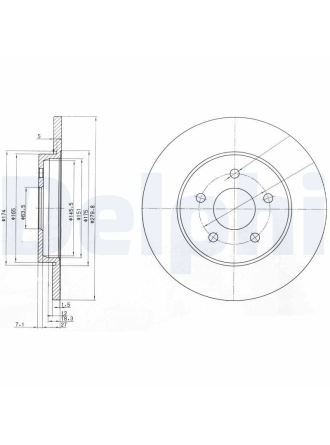 DELPHI BG3663C | Disk Arka 01-08 Mondeo 1.8-2.0-2.2-2.5 | 1 Adet