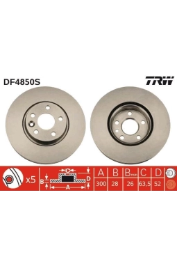 TRW DF4850S | Disk On (Ad) 08-Mondeo-Smax | 2 Adet