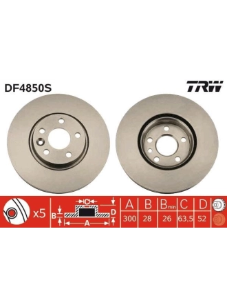 TRW DF4850S | Disk On (Ad) 08-Mondeo-Smax | 2 Adet