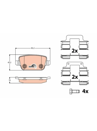 TRW GDB1708 | Fren Balatası Arka (Ford: Mondeo IV-S-Max 2.0Tdcı 07-\Kuga 2.0Tdcı-4X4 08 -) (Volvo: S80 II-V70 II 2.0-2.0T 07 -) (Land Rover-Freelander 2 2.0 Si44×4-11-14 \ 2.2 Td44×4 06-14)