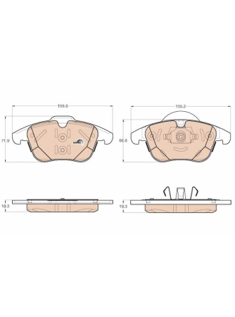 TRW GDB1960 | Ön Fren Disk Balata (Ford Mondeo 07-14-Smax 06-15) | 1 Adet