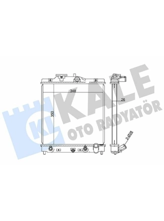 KALE 348445 | Su Radyatörü Civic 92-01 1.4 1.5 1.6 At Brazıng350×350X23