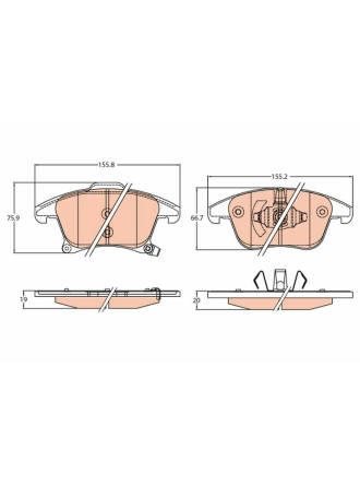 TRW GDB2092 | Ön Fren Disk Balata (Ford Mondeo 2014-Smax 2015 -) | 1 Adet