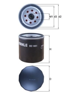 MAHLE OC1051 | Yağ Filtresi 97-Fiesta-Focus 1.4-1.6 16V
