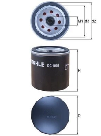 MAHLE OC1051 | Yağ Filtresi 97-Fiesta-Focus 1.4-1.6 16V