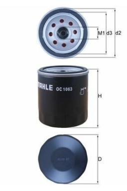 MAHLE OC1063 | Yağ Filtresi 97-Fiesta-Focus 1.4-1.6 16V 86.5mm