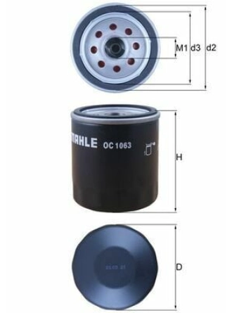 MAHLE OC1063 | Yağ Filtresi 97-Fiesta-Focus 1.4-1.6 16V 86.5mm