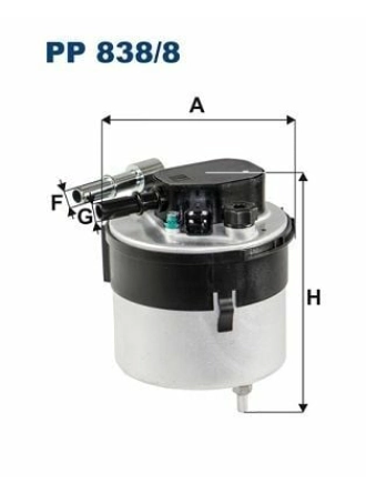 FILTRON PP838-8 | Mazot Filtresi 06-Focus-C.Max-Fiesta-Vo.S40 1.6 TDCI (Demir)