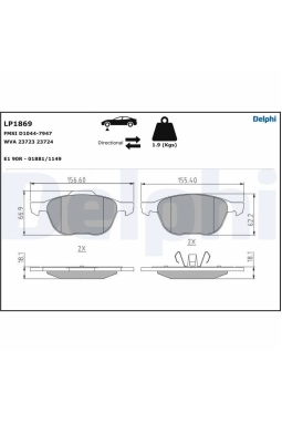 DELPHI LP1869 | Ford C-Max 2010-2018 Ön Fren Balata Takımı