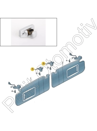 YYO Seat Altea (2004-2015) Güneşlik Tutucu Klipsi Gri 3B0857561B