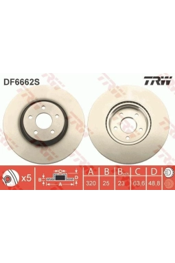 TRW DF6662S | Disk On (Ad) 13-17 Focus-Kuga-Connect (Kutu Fıyat Tek) | 2 Adet