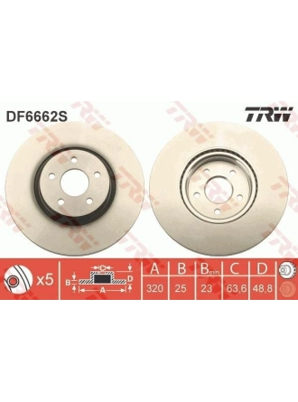 TRW DF6662S | Disk On (Ad) 13-17 Focus-Kuga-Connect (Kutu Fıyat Tek) | 2 Adet