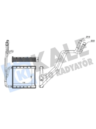 KALE RADYATÖR 370735 |Ford EcoSport 1.0 Ecoboost  Kalorifer Radyatörü Borulu