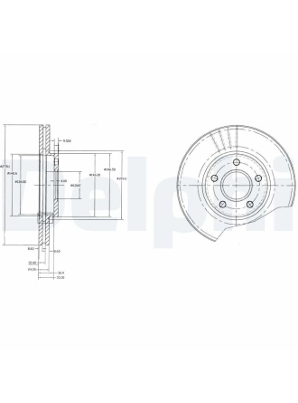 DELPHI BG3826 | Fren Diski Ön (278mm) (Ford: Connect 02 -)