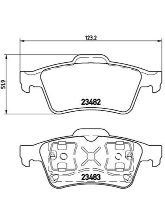 BREMBO P59044 | Fren Balatası Arka (Ford Connect 02-Renault Latitude Laguna II Megane II Sport Cmom Vel Satıs / Nissan Primera-P12 03 /