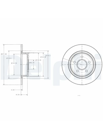 DELPHI BG3873 | Arka Fren Disk Aynası Connect 1.8 TDCI 02-13 ABS Li | 1 Adet