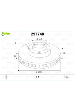 VALEO 297748 | Fren Diski Ön Tourneo Connect 02-131.8 TDCI / Tddi / Dı 1.8 TDCI 1.8 16V 1.8 TDCI Transit Connect (P65_, P70_, P80_) 02-131.8 16V 1.8 Di 1.8 TDCI 1.8 TDCI Connect 03-1.8D TDCI Adet Havalı 278mm | 2 Adet