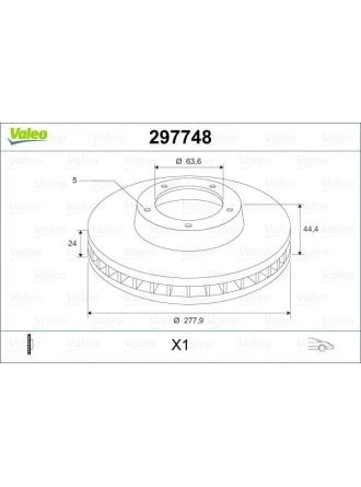 VALEO 297748 | Fren Diski Ön Tourneo Connect 02-131.8 TDCI / Tddi / Dı 1.8 TDCI 1.8 16V 1.8 TDCI Transit Connect (P65_, P70_, P80_) 02-131.8 16V 1.8 Di 1.8 TDCI 1.8 TDCI Connect 03-1.8D TDCI Adet Havalı 278mm | 2 Adet