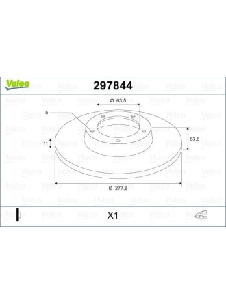 VALEO 297844 | Disk Arka (Ad) 03-Connect 1.8Di-TDCI *E.F.U** | 2 Adet