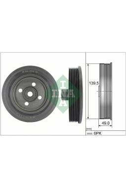 INA 544013910 | Krank Kasnağı (Ford: Transit Connect 02-Focus 99-Mondeo IV 07-S-Max 06-1.8 TDCI)