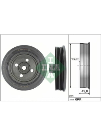 INA 544013910 | Krank Kasnağı (Ford: Transit Connect 02-Focus 99-Mondeo IV 07-S-Max 06-1.8 TDCI)