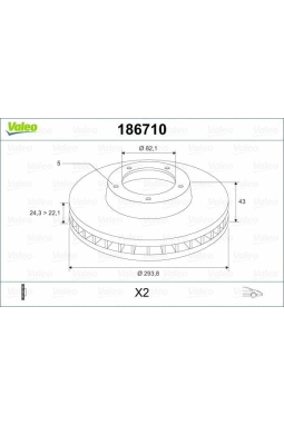 VALEO 186710 | Disk On 00-Transit V184 | 1 Adet