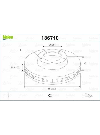 VALEO 186710 | Disk On 00-Transit V184 | 1 Adet