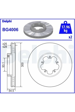 DELPHI BG4006 | Disk On 06-Transit V347 Arkadan Ceker *U.K** Y.No:Bg4006t | 1 Adet