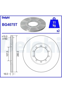 DELPHI BG4075T | Arka Fren Disk Aynası Transit V347 2,2 TDCI 2,4Tdcı 3,2 TDCI 06-14 A,Ceker + ABS Li | 1 Adet