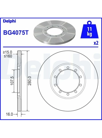 DELPHI BG4075T | Arka Fren Disk Aynası Transit V347 2,2 TDCI 2,4Tdcı 3,2 TDCI 06-14 A,Ceker + ABS Li | 1 Adet