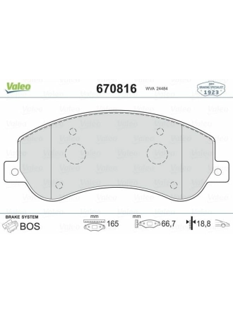 VALEO 670816 | Fren Balata Ön 07-Transit 2.2-2.4 TDCI V347 Ar.Cek