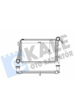 KALE 342500 | Intercooler Radyatörü (VW Caddy 04-11 Golf 06-09 Audi A3 04-13 Skoda Octavia 04-13)
