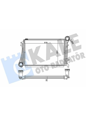 KALE 342500 | Intercooler Radyatörü (VW Caddy 04-11 Golf 06-09 Audi A3 04-13 Skoda Octavia 04-13)
