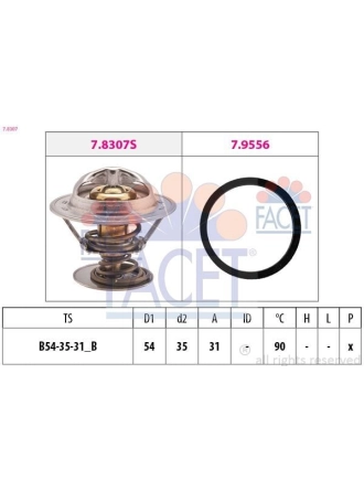 FACET 7.8307 | 90C Termostat (90°) Laguna 2.0 16V Safrane 2.0
