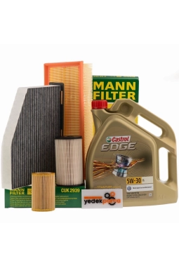Volkswagen Caddy 1,6 TDI / 2,0 TDI 2010-2014 Mann Filtre Periyodik Bakım Castrol 5W30 LL 5 LT Seti Motor Yağlı
