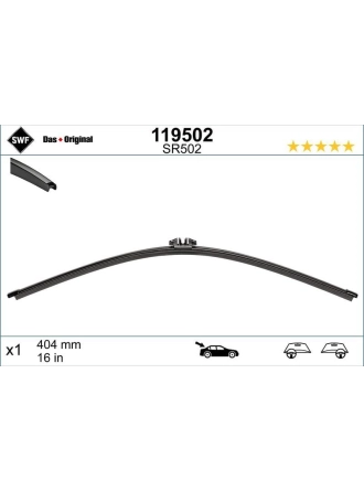 VALEO 119502 | Silecek Süpürgesi 405mm (Muz Tip) Arka Octavia II 04-Caddy 04-Transporter T5 03-Touran 03 -