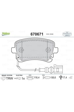 VALEO 670671 | Fren Balata Arka 03-Tprt.T-5 + Fs