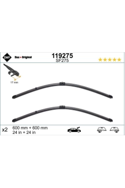 VALEO 119275 | Silgi Süpürgesi Tk 60 + 60Cm 07-C-Seri (W204-S204)