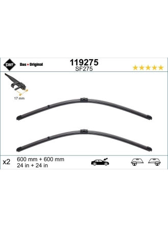 VALEO 119275 | Silgi Süpürgesi Tk 60 + 60Cm 07-C-Seri (W204-S204)