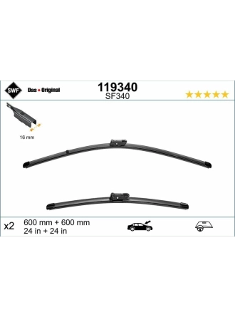 VALEO 119340 | Silgi Süpürgesi Tk 60 + 60Cm 10-T.Porter.T6 F.Blade