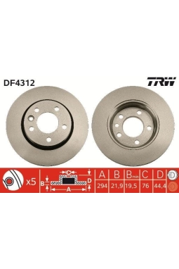 TRW DF4312 | Disk Arka 03-T.Porter T5 | 1 Adet