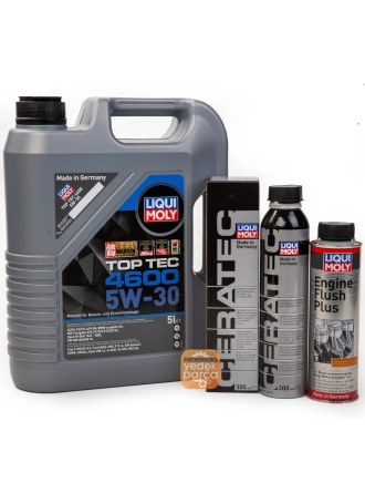 LIQUI MOLY Top Tec 4600 5W-30 Dexos2 5 Litre Motor Yağı ( 2316 ) + Ceratec ( 7181 ) + Engine Flush Plus ( 2657 ) Katkı Kiti