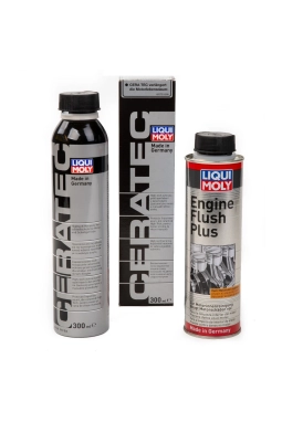 LIQUI MOLY Ceratec Seramik Bazlı Motor Koruma Ve  Engine Flush Plus Motor İçi Temizleyici 300 ml (2657+7181)