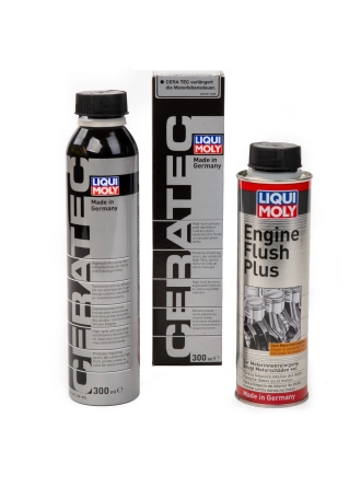 LIQUI MOLY Ceratec Seramik Bazlı Motor Koruma Ve  Engine Flush Plus Motor İçi Temizleyici 300 ml (2657+7181)