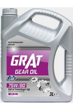 GRAT 75W803LT | Şanzıman ve Direksiyon Yağı 75w80 3 LT Kırmızı Renk ATF 3
