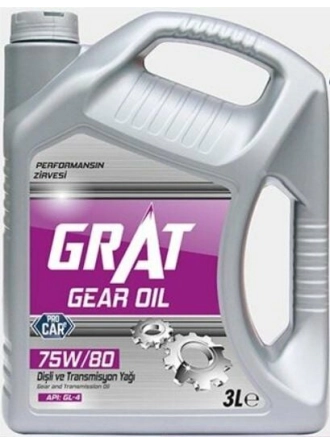 GRAT 75W803LT | Şanzıman ve Direksiyon Yağı 75w80 3 LT Kırmızı Renk ATF 3